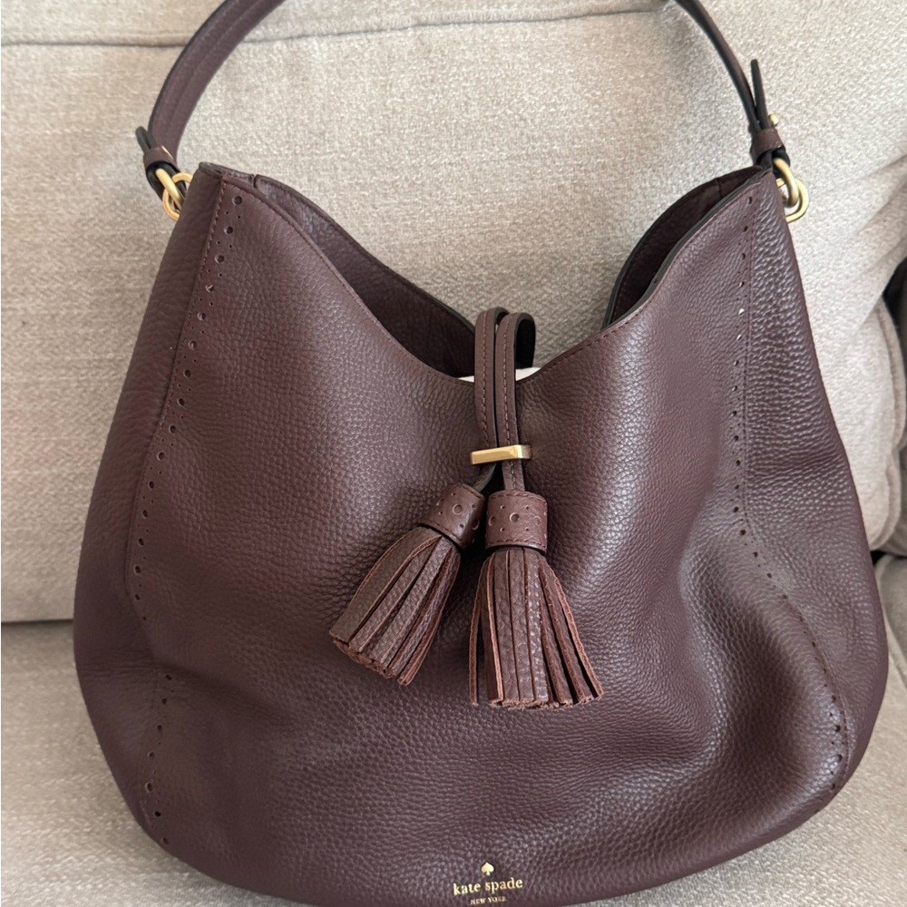 Kate Spade Brown Hobo Bag with Tassel Details